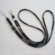 Custom Round Woven Logo Lanyard for Mobile Phone